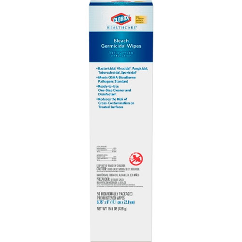 Clorox Bleach Germicidal Wipes 6.75" x 9". 50/can Clorox Bleach Germicidal Wipes 6.75" x 9". 50/can