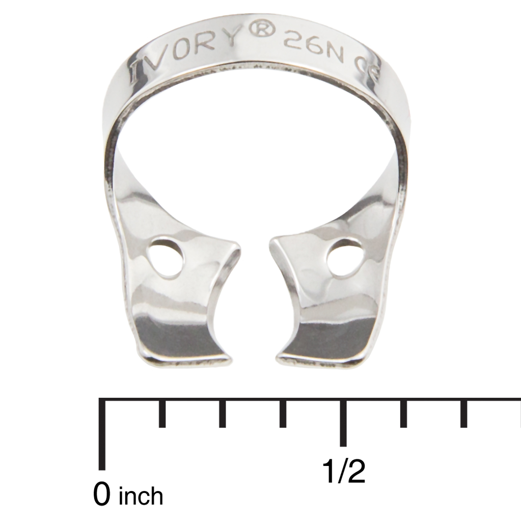 Ivory Clamps 26N Wingless Metal Rubber Dam Clamp, Single clamp Net32