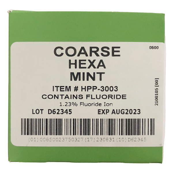 Hexa Prophy Paste 1.23 Fluoride Ion, Coarse, Mint, One Ring, 200 Cups