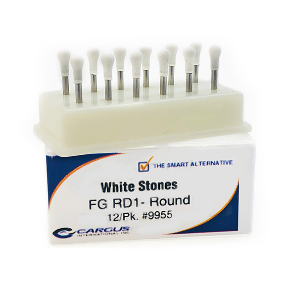 House Brand White FG Aluminum Oxide Finishing Stones Round, Package of