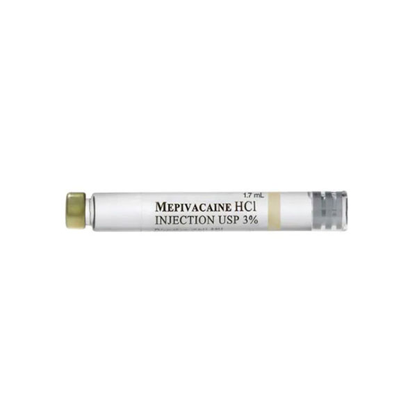 House Brand Mepivacaine 3 Local Anesthetic PLAIN, Box of 50 1.7 mL
