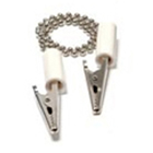 House Brand Bib Holder with Metal Chain and Metal Clips with WHITE Plastic