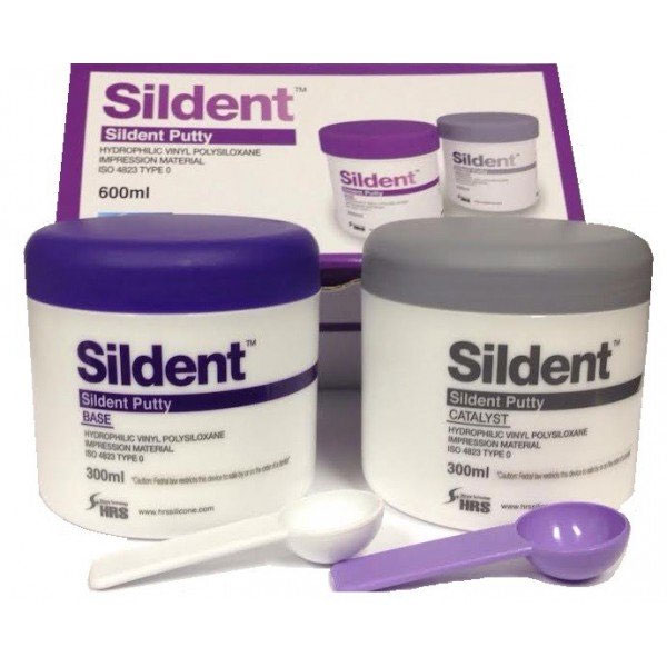 Sildent VPS Impression Material, Putty REGULAR Set, 1 300 mL Jar