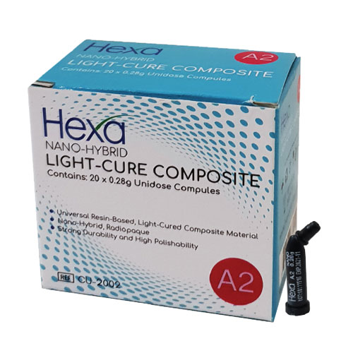 Hexa Nano-Hybrid Light-Cure Composite - A2, 20 x Hexa Nano-Hybrid Light-Cure Composite - A2, 20 x