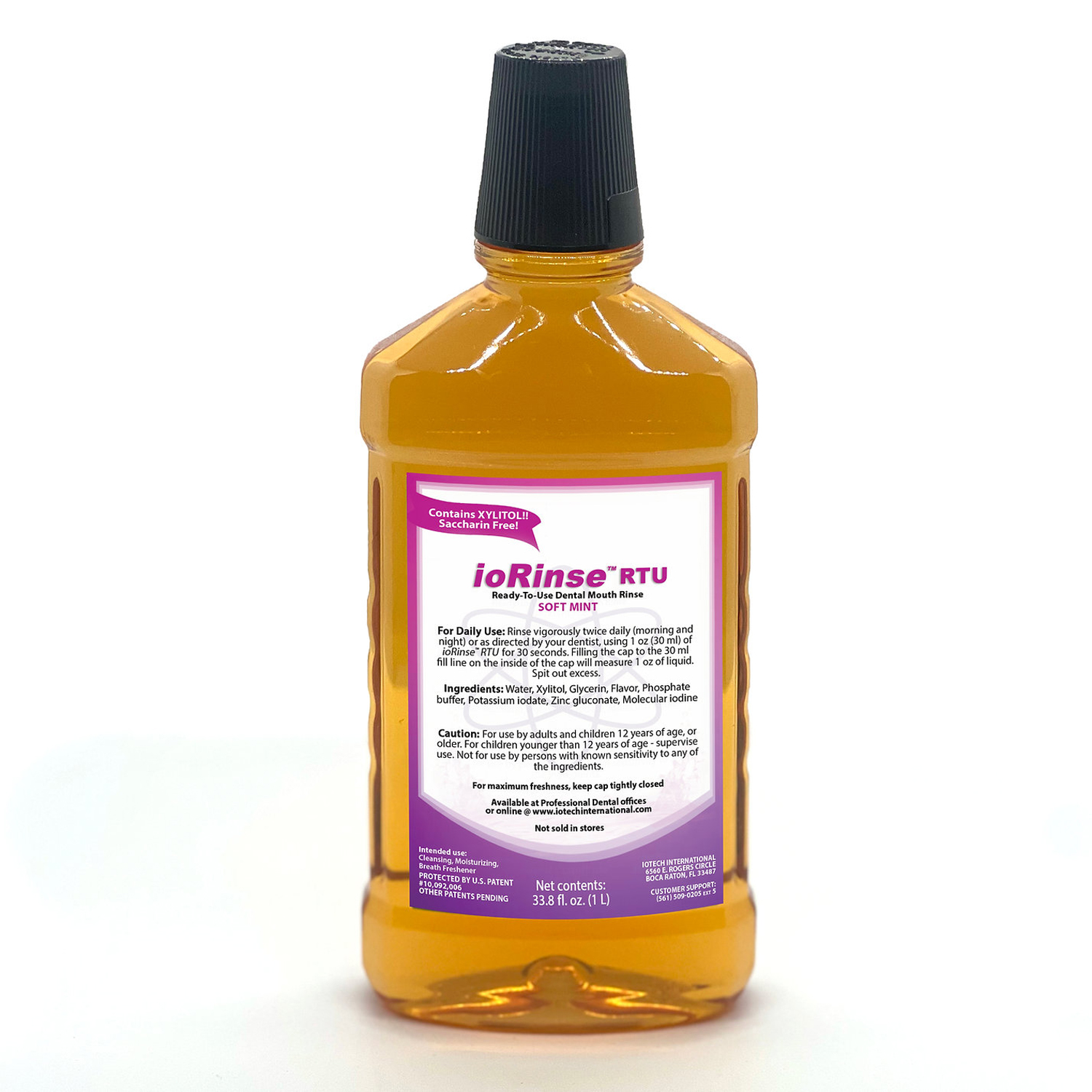 ioRinse RTU ReadyToUse Mouth Rinse, Soft Mint Flavor, 33.8 Oz. (1 L