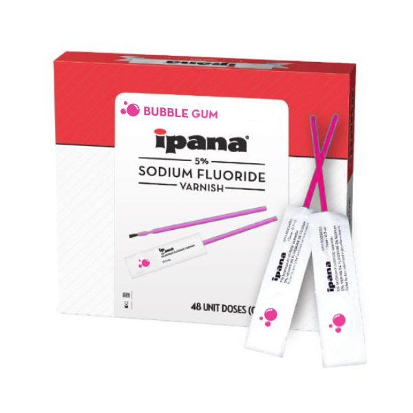 ipana 5 Sodium Fluoride Varnish Bubblegum 48x 0.3ml Doses per Box