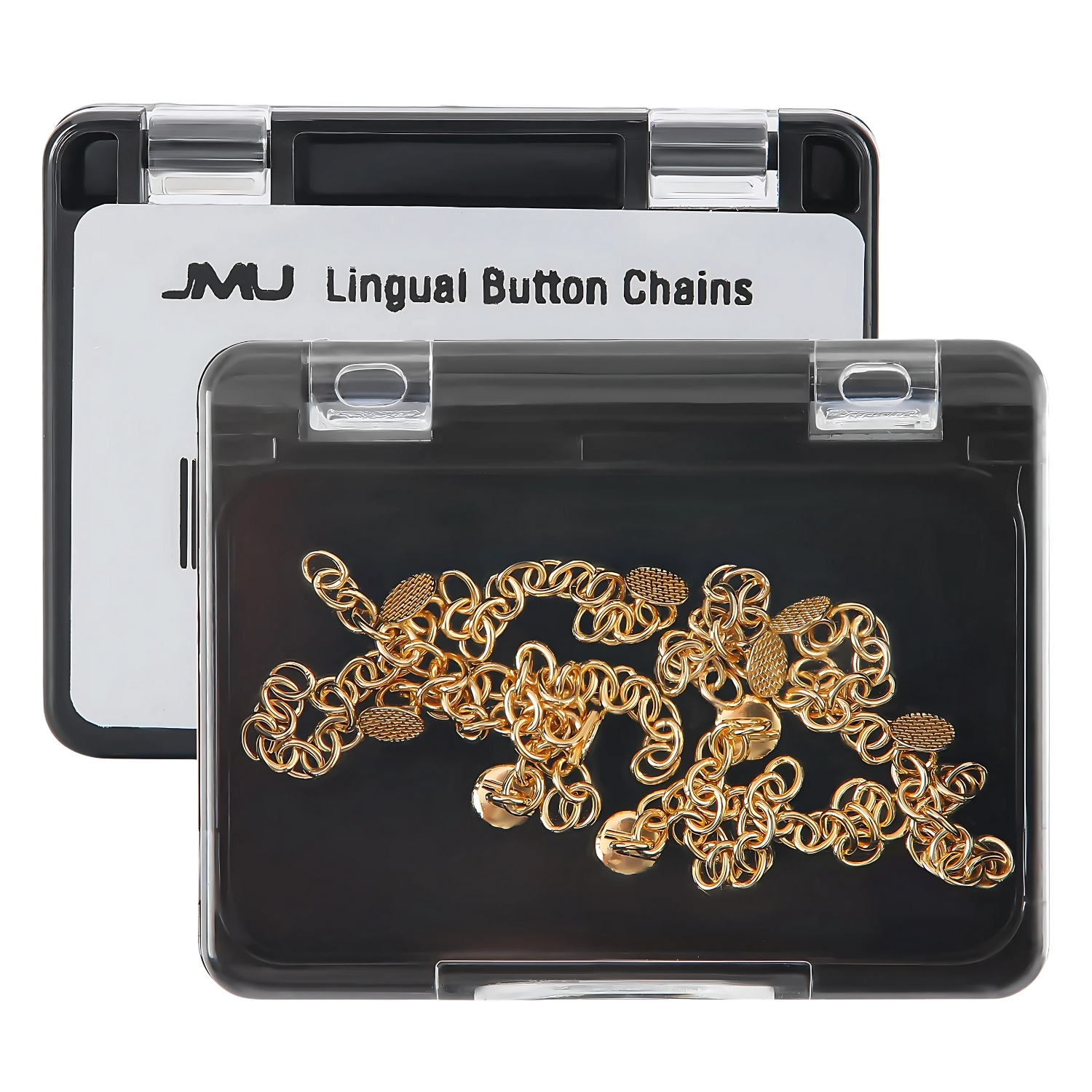 JMU Lingual Button Chains, Bondable Round, Golden, 10/Pk | Net32