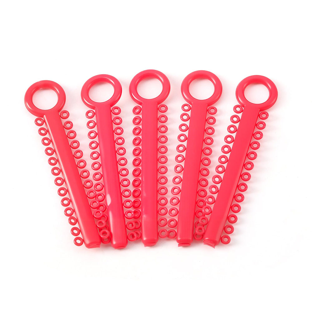 Red Orthodontic Power Chain & Elastic Ligature Ties - Dental Braces Rubber Bands