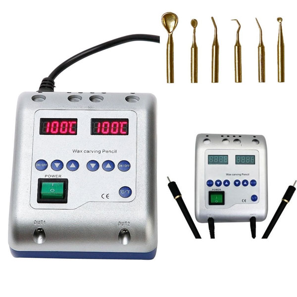 JSP Digital Dual Wax Carver with 2 Pens and 6 Tips. Silicon grip