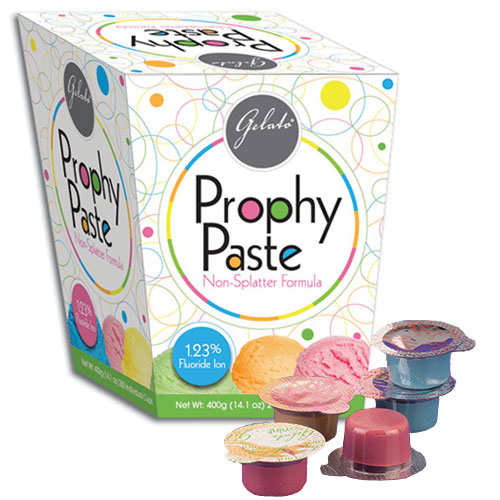 Gelato Prophy Paste Coarse grit, Assorted flavores. NonSplatter 1.23