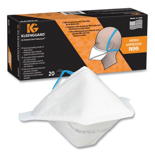KleenGuard N95 Particulate Respirators, Regular Size White, 20/Box