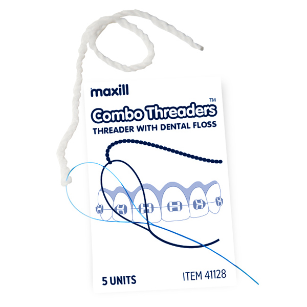 Combo Threaders Dental Floss and Threader Tip, 5 per Envelope, 50