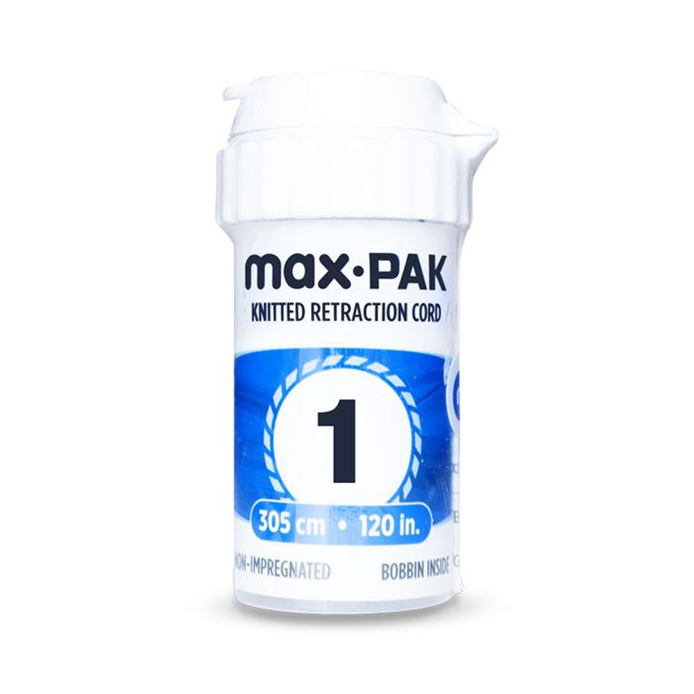 max-pak Knitted Retraction Cord, Non-Impregnated, Size 1 Medium, 305 cm ...