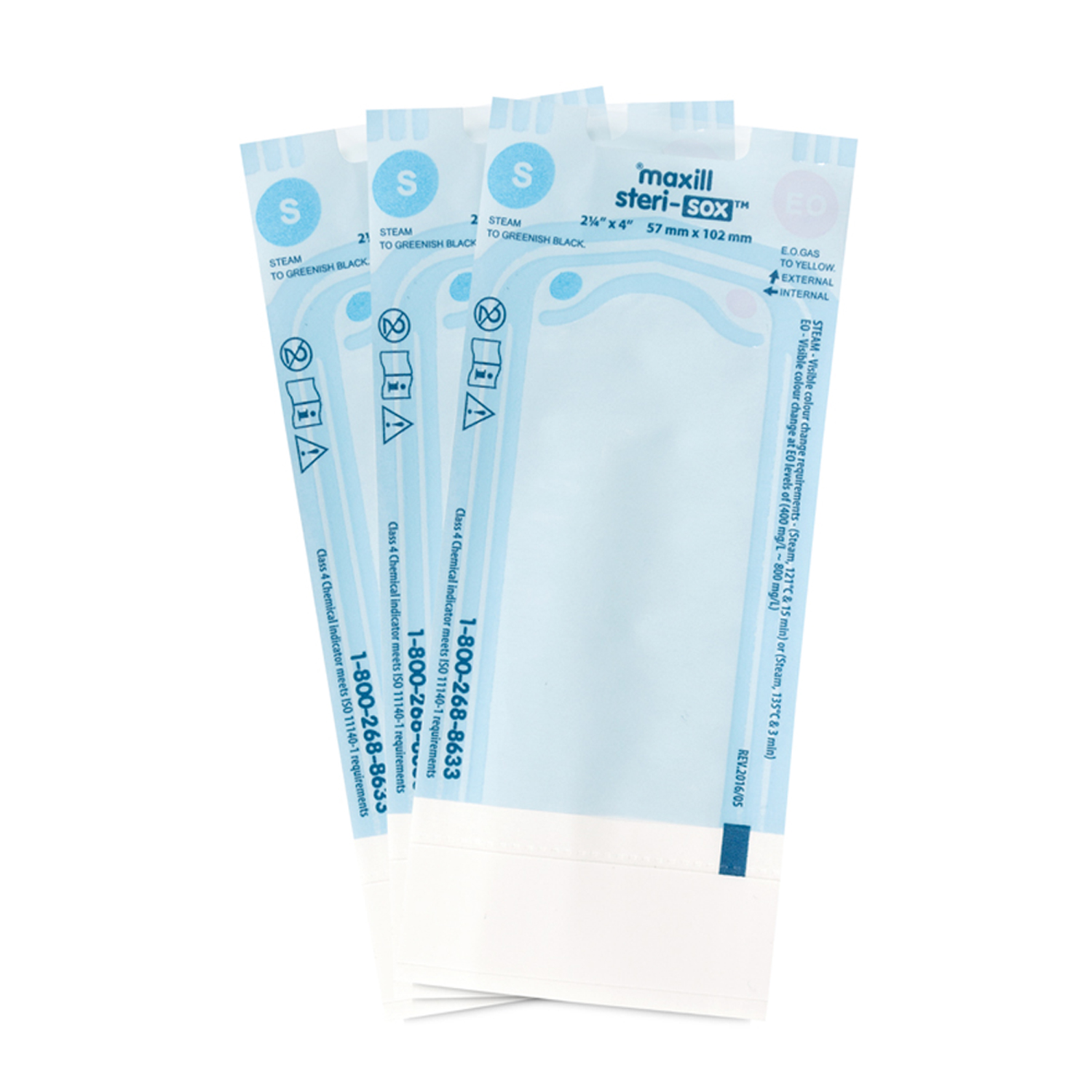 maxill sterisox Self Sealing Sterilization Pouches, 2.25" x 4", 200/Box Net32