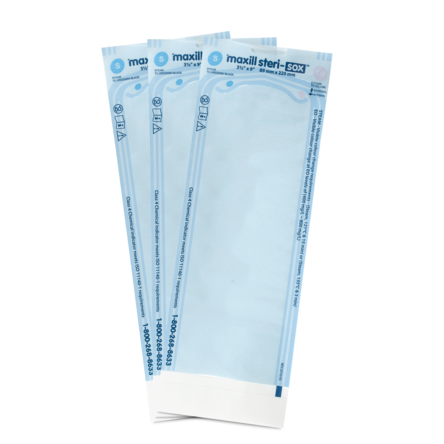 maxill sterisox Self Sealing Sterilization Pouches, 3.5" x 9", 200/Box