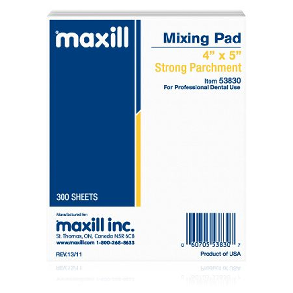 maxill 4" x 5" Strong Parchment Mixing Pad, 300 Sheets/Pad, Single Pad. Net32