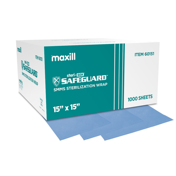 sterisox Safeguard SMMS Sterilization Wrap, 15" x 15", 1000/Bx Net32