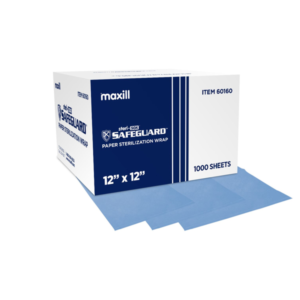 sterisox Safeguard 12" x 12" Paper Sterilization Wrap, 1000 Sheets/Box