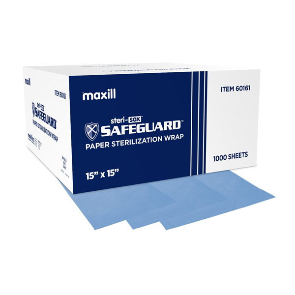 sterisox Safeguard 15" x 15" Paper Sterilization Wrap, 1000 Sheets/Box
