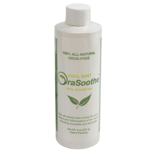 OraSoothe Oral Wound Gel 8 oz. Bottle. Cool Mint flavor. Allnatural