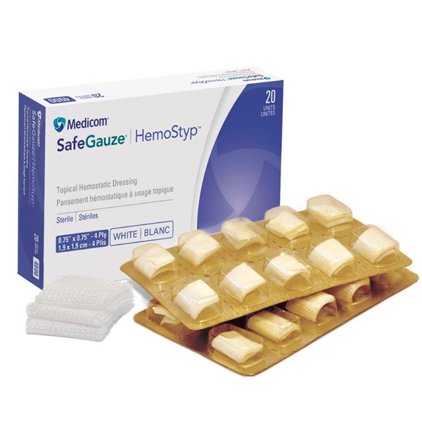 HemoStat SafeGauze Topical Hemostatic Dressing is HemoStat SafeGauze Topical Hemostatic Dressing is