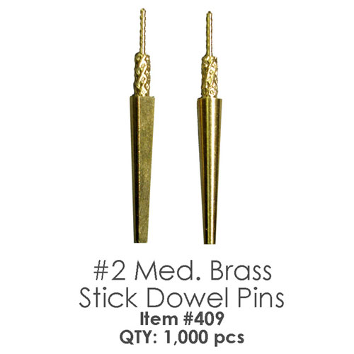 BesQual 2 Medium Brass Stick Dowel Pins, 500/Box Net32