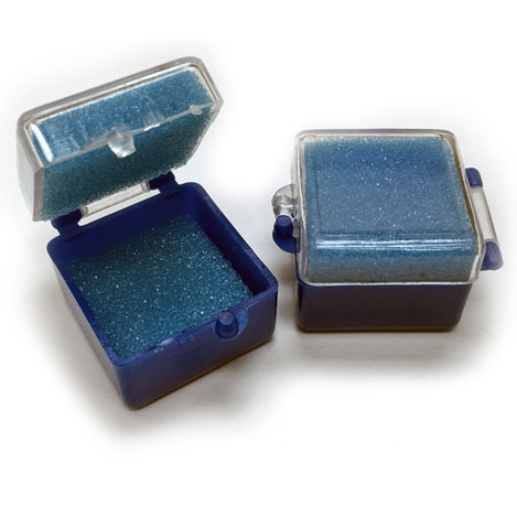 BesQual Crown Boxes - 1" x 1", Blue Bottom / Clea BesQual Crown Boxes - 1" x 1", Blue Bottom / Clea