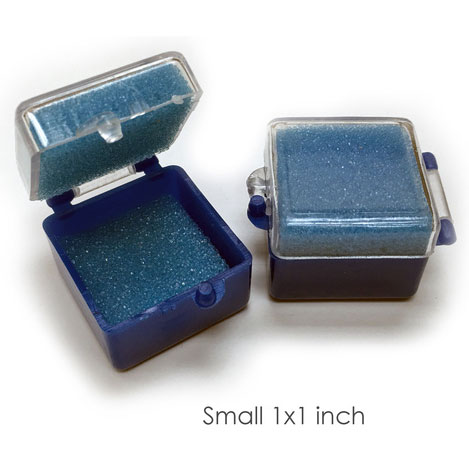 BesQual Crown Boxes - 1" x 1", Blue Bottom / Clea BesQual Crown Boxes - 1" x 1", Blue Bottom / Clea
