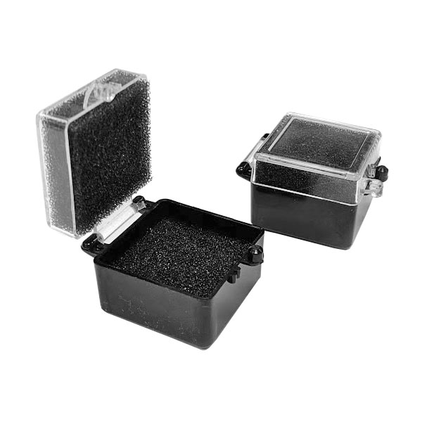 BesQual Crown Boxes 1" x 1", Black Bottom / Clear Lid with Black