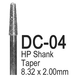 BesQual Diamond Coated Burs - DC04, Taper 6/Bx. H BesQual Diamond Coated Burs - DC04, Taper 6/Bx. H