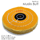 BesQual Muslin Buff - 4" x 40 ply, Yellow, 12/Pk. High quality with uniform
