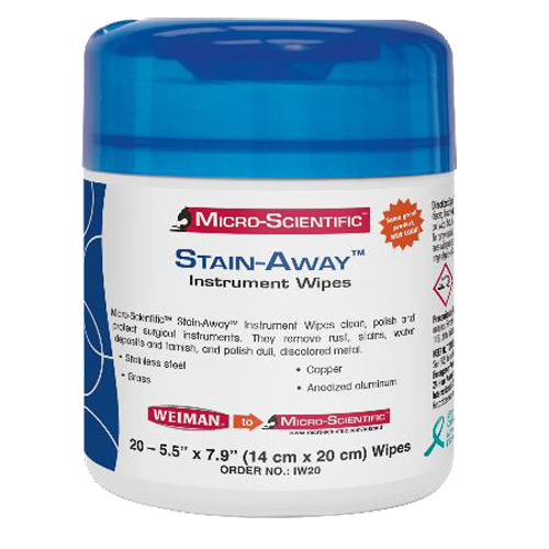 MicroScientific StainAway Instrument Wipes, 20Ct Can. Convenient