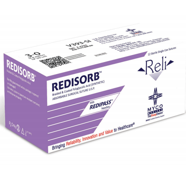 Reli 5/0, 18" Coated PGA Violet Braided Sutures w Reli 5/0, 18" Coated PGA Violet Braided Sutures w