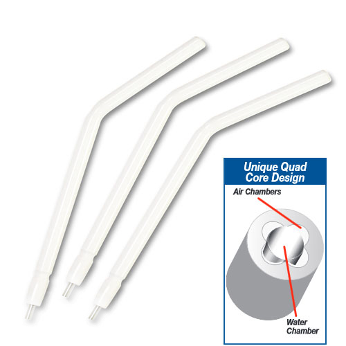Defend Disposable Universal Air/Water Syringe Tips, 3Way White Plastic