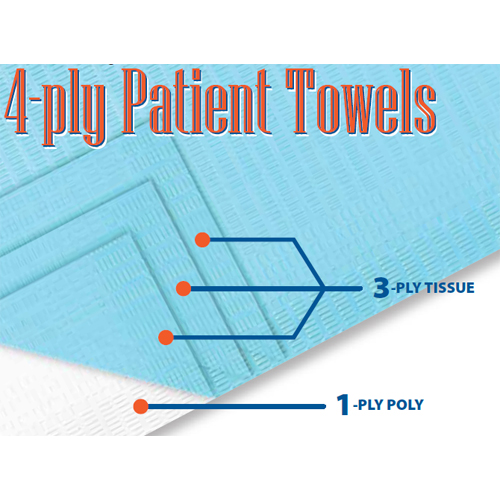 Defend Patient Bibs BLUE 13" x 18" 3-Ply Tissue/1 Defend Patient Bibs BLUE 13" x 18" 3-Ply Tissue/1