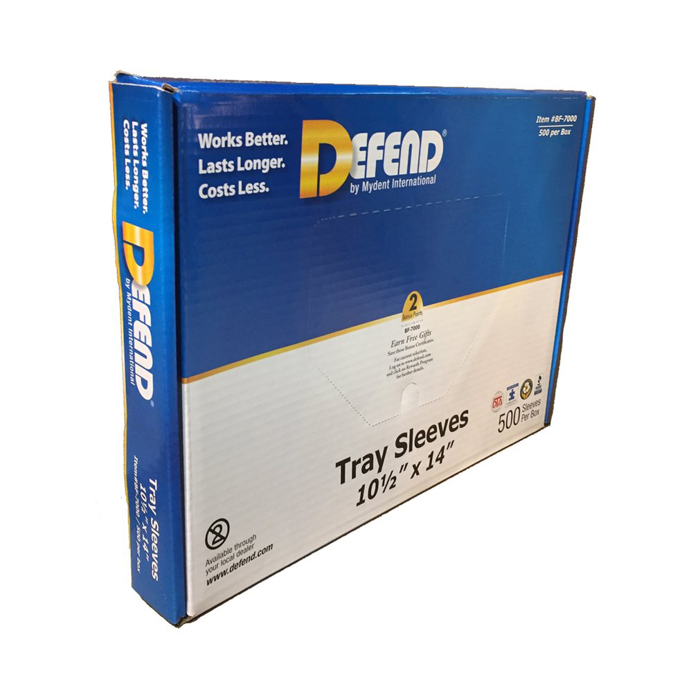 Defend 10.5" x 14" Clear Plastic Tray Sleeves, Bo Defend 10.5" x 14" Clear Plastic Tray Sleeves, Bo