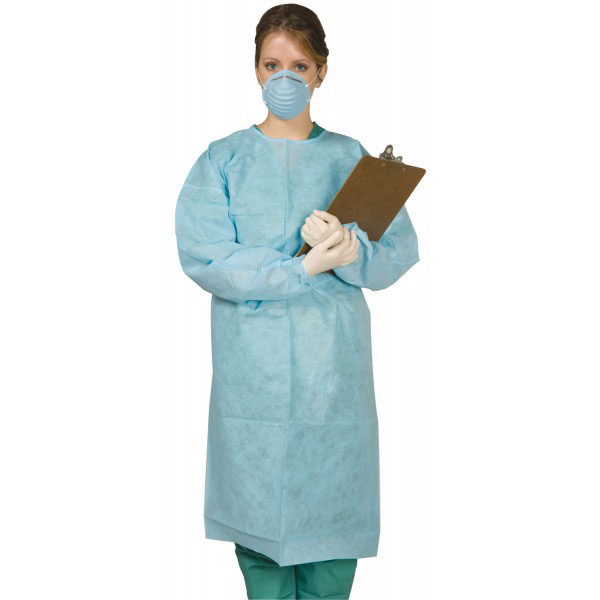 Nivo Isolation Gown with Knitt Cuff - Blue, OSFA, Nivo Isolation Gown with Knitt Cuff - Blue, OSFA,