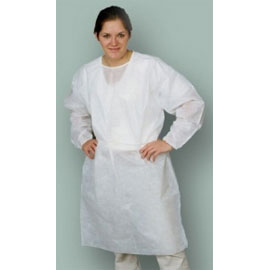 Nivo Isolation Gown with Knitt Cuff - White, OSFA Nivo Isolation Gown with Knitt Cuff - White, OSFA
