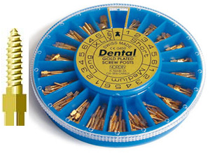 Screw Posts, Dental Gold Plated Conical Cross Head Lead Free