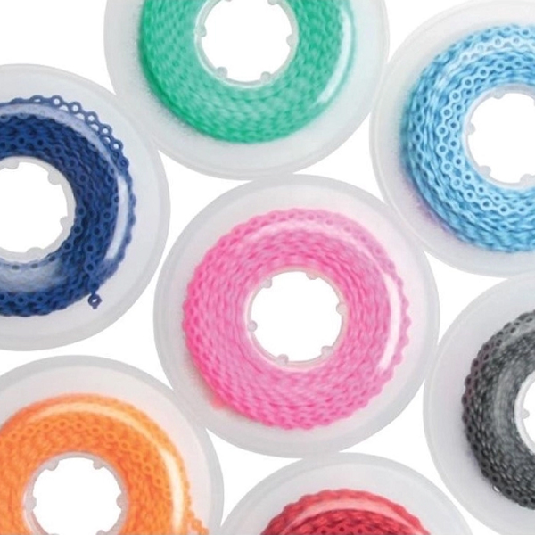 TOP CHAIN Orthodontic Elastic Ligature Chain Continuous 15 ft., Tangerine, Single Spool Net32