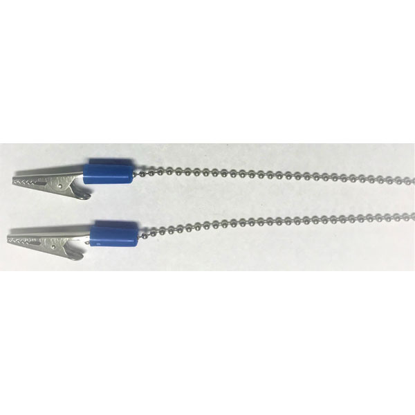 ODS Dental Bib Clip Blue Band, Beaded Chain with Alligator Clips, 1