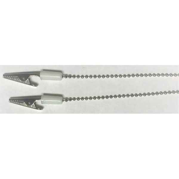 ODS Dental Bib Clip White Band, Beaded Chain with Alligator Clips, 1