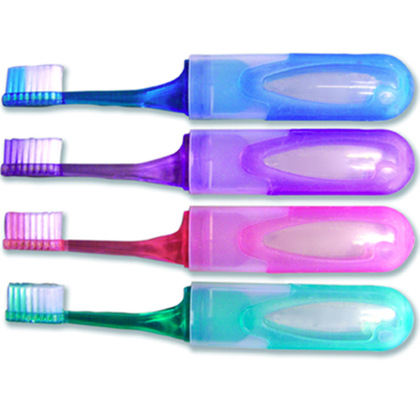 Travel, Premium toothbrush. 34 tufts. Plastic handle with a color
