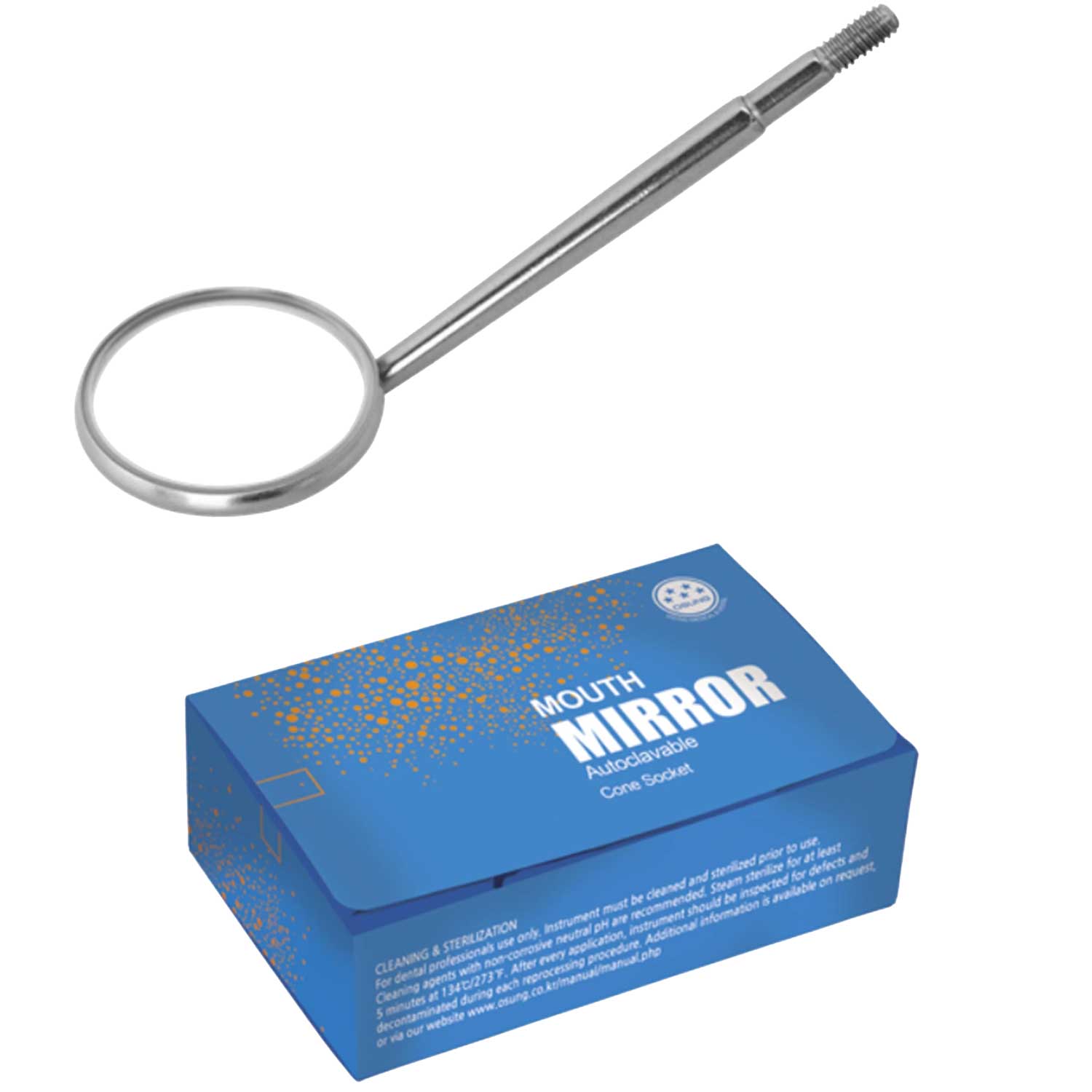 Kit De Miroirs Dentaires Intra-oraux OSUNG Modèle C-1003 - 4 Tailles, Avec Poignée, Neuf