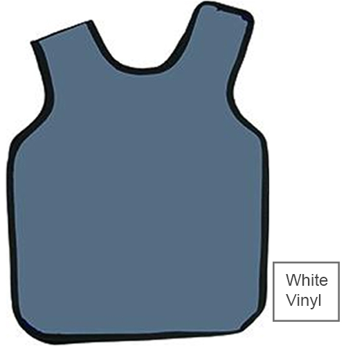 Palmero Leadfree Adult Dual XRay Apron, White Vinyl with black