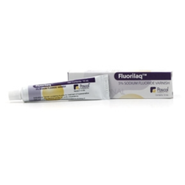 Fluorilaq 5 Sodium Fluoride Varnish, bubble gum flavor. Single 10 mL