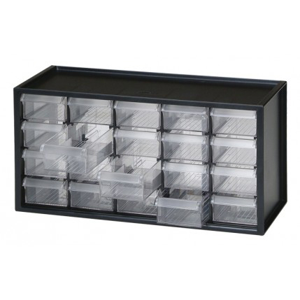 BenchTop Countertop Storage Cabinet with 20 Drawers - BLACK Frame