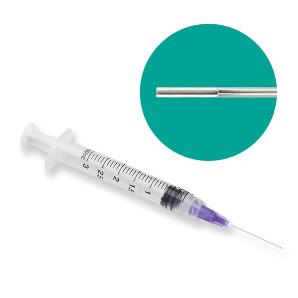 Monovac 3cc Syringe with 30ga Side Vented Irrigation Needle Tip