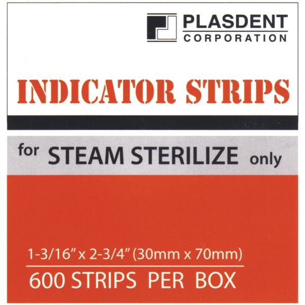Plasdent Indicator Strips, for Steam Sterilize Only, 600/Bx. 13/16" x