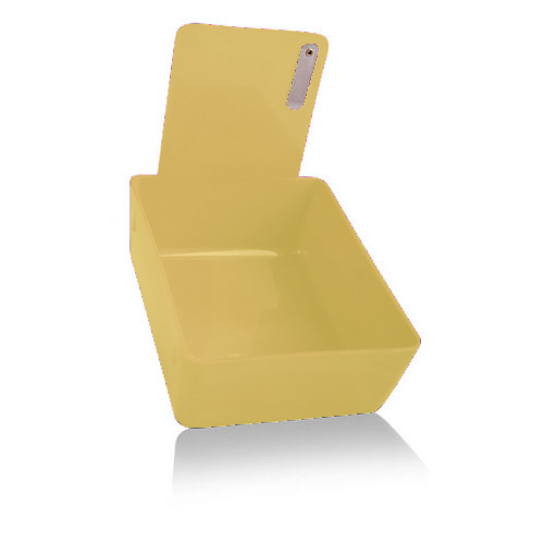 Plasdent Lab Pan Yellow Plastic Pan with Metal Clip, 71/16" x 55/8